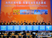 2010年1月7日，中国-东盟自由贸易区建成庆祝仪式在广西南宁举行。